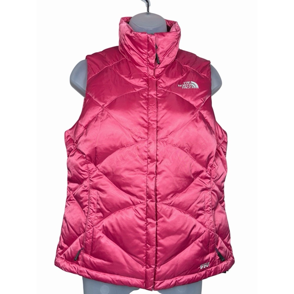 The North Face Aconcagua Vest Women's Small 550 Fill Down Puffer Pink Full Zip